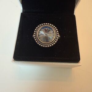 Sterling Silver Crystal Statement Ring